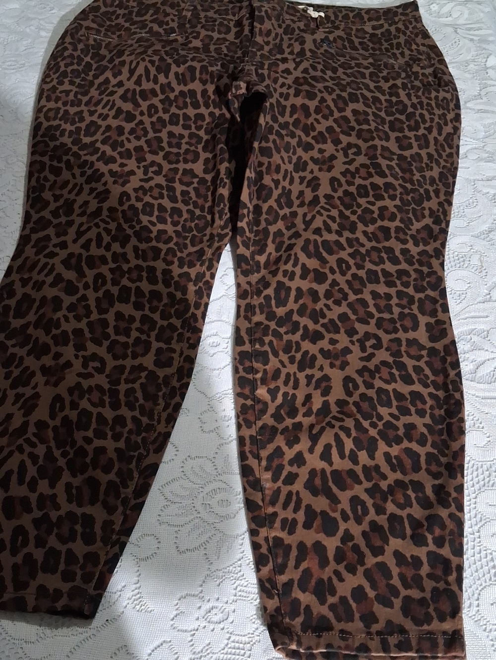Code Bleu Brown Leopard Print Straight-Leg Pants